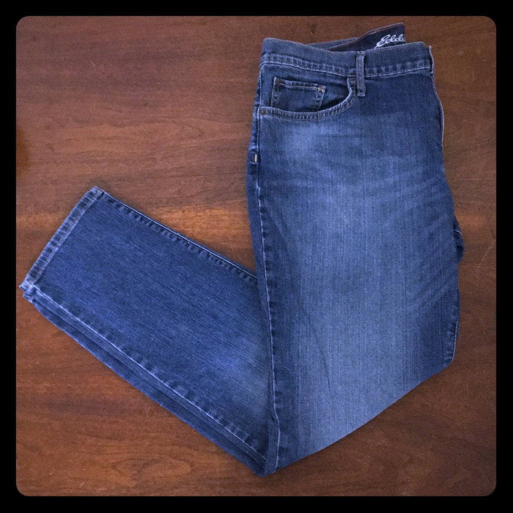 Eddie Bauer woman’s boyfriend slim blue jeans￼